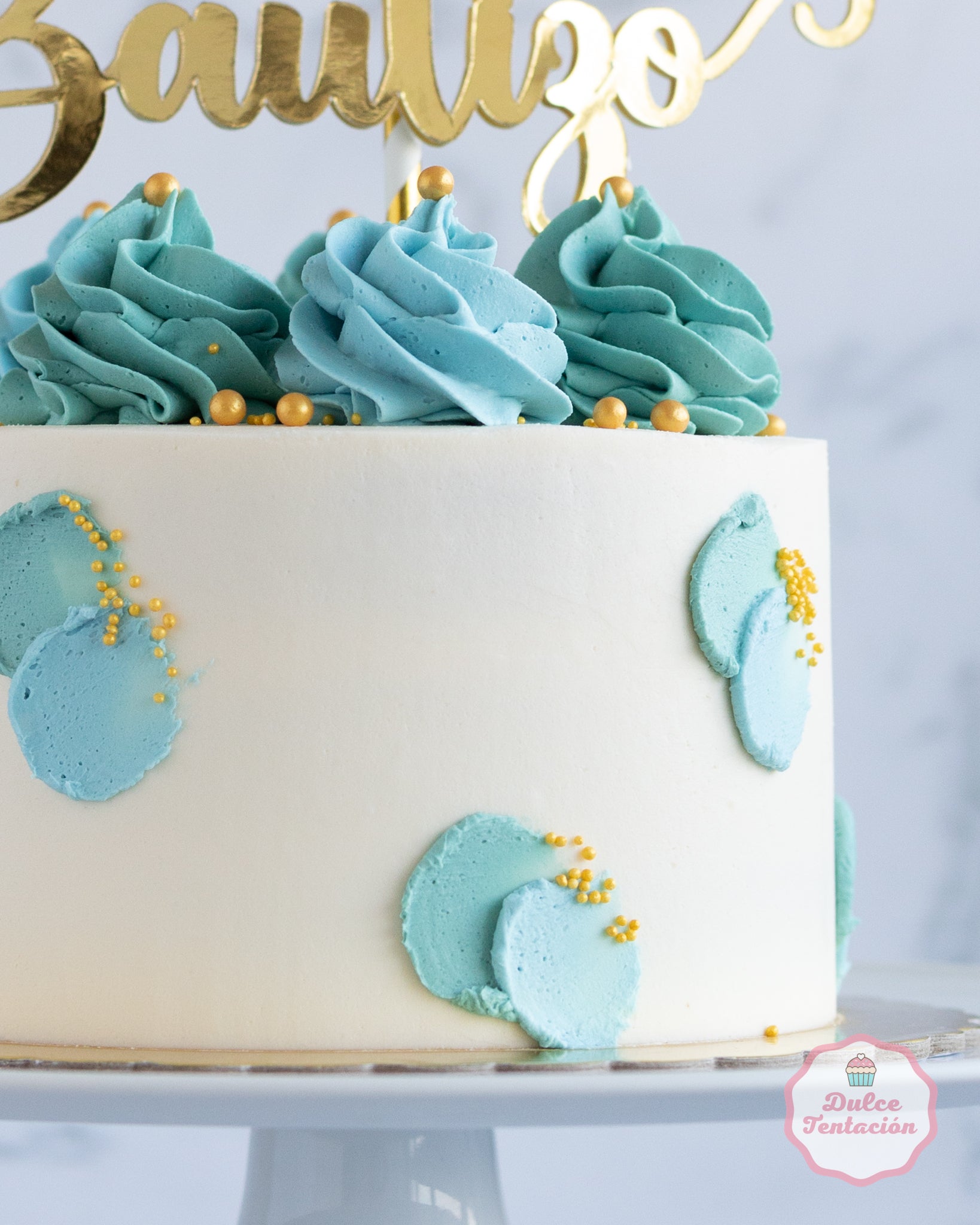 TARTA MI BAUTIZO (DORADO) desde 8/12 porciones – dulcetentacionmalaga, image size:1638x2048